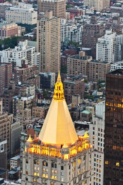 Aerial panoramic view over upper Manhattan from Empire State bui