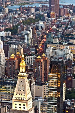 Aerial panoramic view over upper Manhattan from Empire State bui