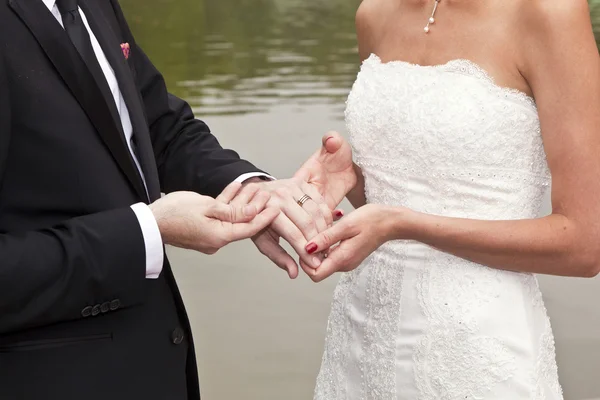 Düğün çifti ömür boyu bağlılığından küfür — Stok fotoğraf