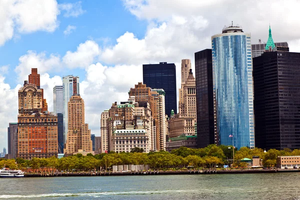 Панорами Нью-Йорка Манхеттен над Хадсон — стокове фото