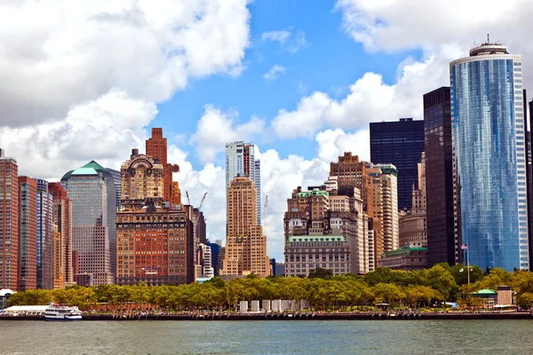 Панорами Нью-Йорка Манхеттен над Хадсон — стокове фото