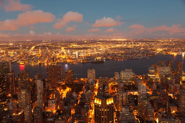 New york natten från empire state building — Stockfoto