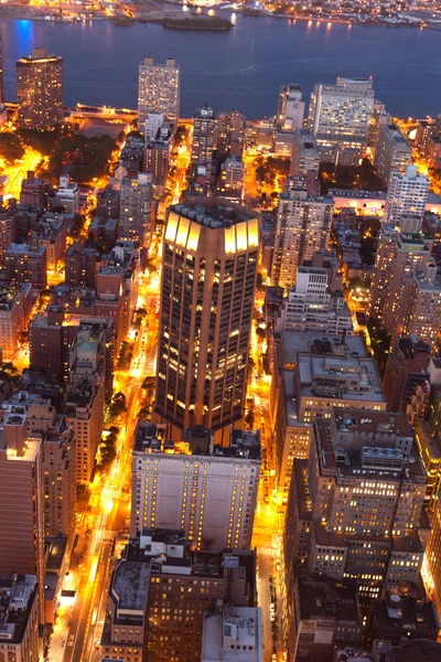 纽约之夜从帝国大厦 — 图库照片