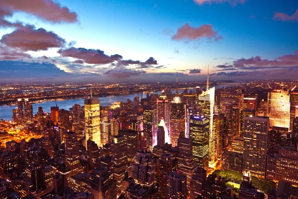 New York di notte dall'Empire State Building — Foto Stock
