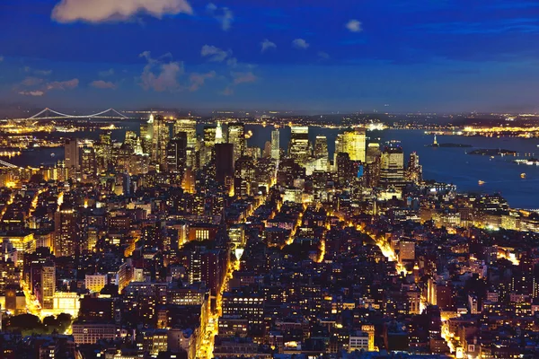 New York om natten - Stock-foto