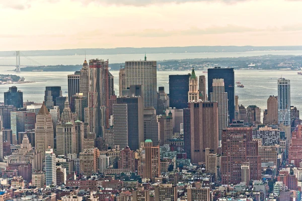 Aerial panoramic view over upper Manhattan from Empire State bui — Stockfoto