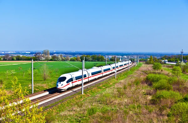 stock image High speed train in open area