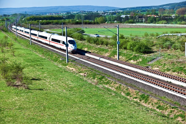 stock image High speed train in open area