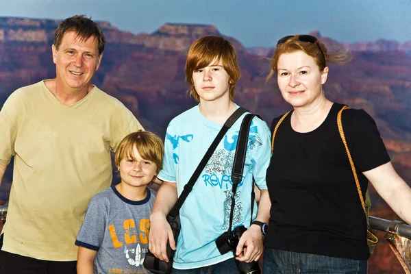 stock image Family photo at south rim , Grand canyon f