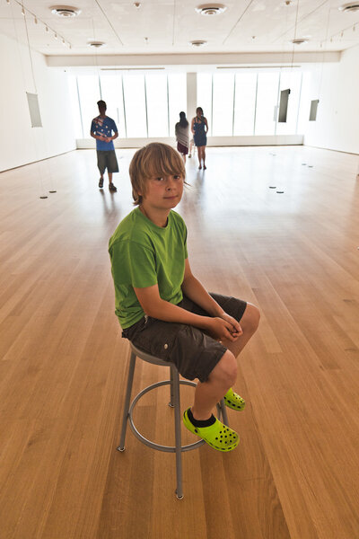 Boy inside the Museum of modern