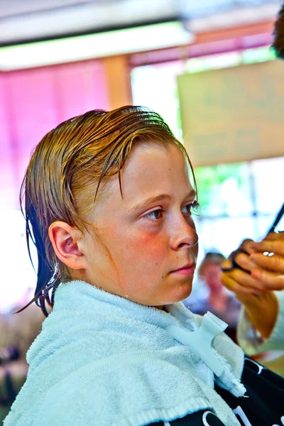 Young boys at the hairdresser — Stock Photo, Image