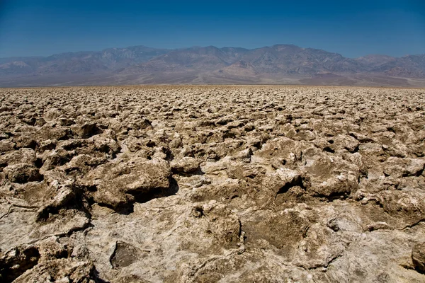 Area of salt plates in the middle of death valley, called Devil's Golf — Stock Photo, Image