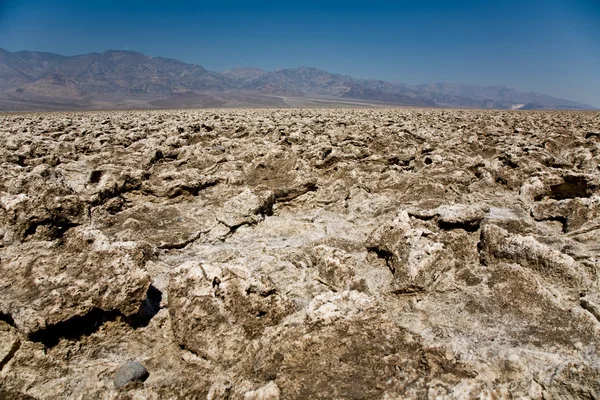 stock image Area of salt plates in the middle of death valley, called Devil's Golf