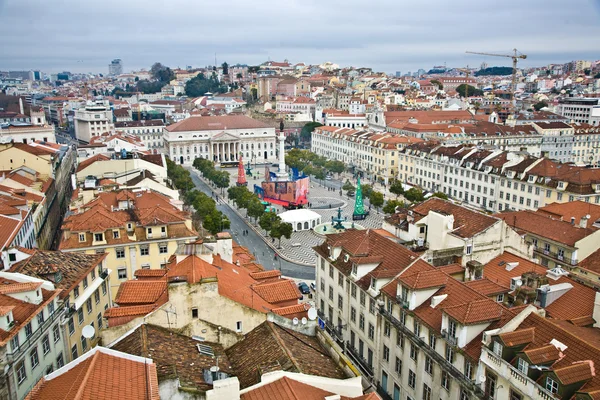 Vista dall '"Elevador de Santa Justa" al centro storico di Lisbona — Foto Stock