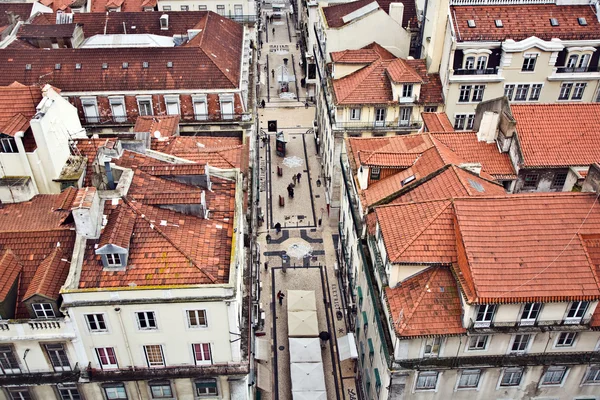 View from the "Elevador de Santa Justa" to the old part of Lisbon — Stock Photo, Image
