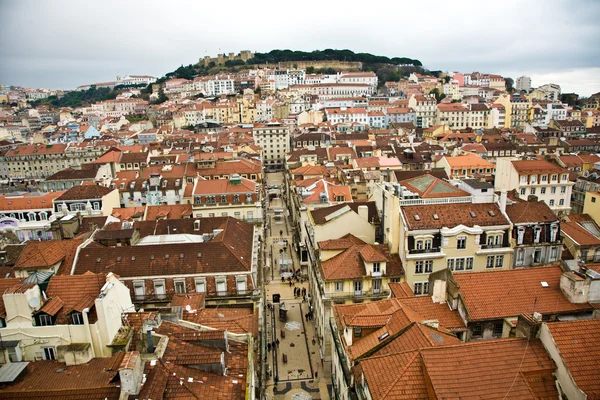 Vista dall '"Elevador de Santa Justa" al centro storico di Lisbona — Foto Stock