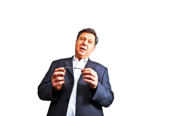 Business man holding a speech — Stock Photo, Image