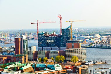 Cityscape of Hamburg from the famous tower Michaelis clipart