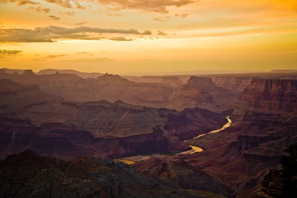 Sunset at the Grand Canyon seen from Desert View Point, South Ri — Stock Photo, Image