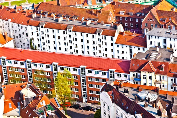 Міський пейзаж Гамбурга від знаменитої вежі Міхаеліса — стокове фото