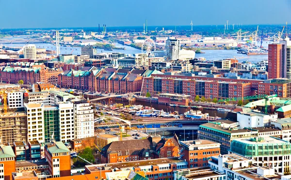 stock image Cityscape of Hamburg from the famous tower Michaelis