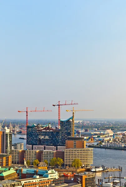 Paisaje urbano de Hamburgo desde la famosa torre Michaelis —  Fotos de Stock
