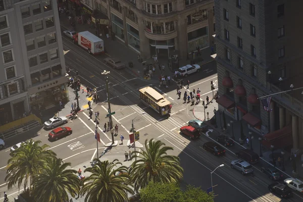 Jalan-jalan San Francisco terlihat dari scraper langit — Stok Foto
