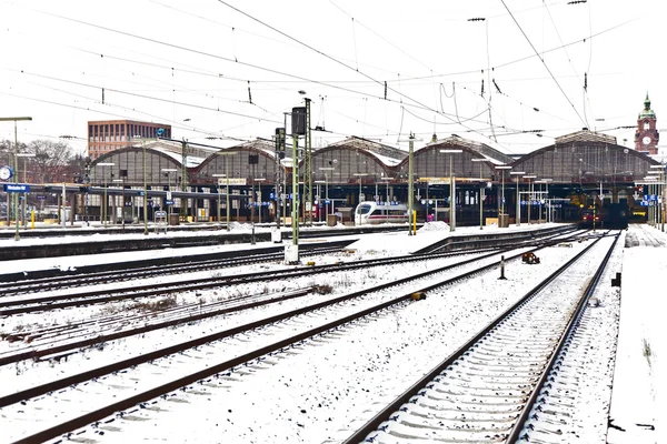 Station in Wiesbaden in Snow — Stock Photo, Image