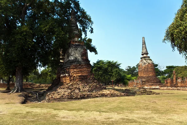 Famosa zona del templo Wat Phra Si Sanphet, Palacio Real de Ajutthay — Foto de Stock