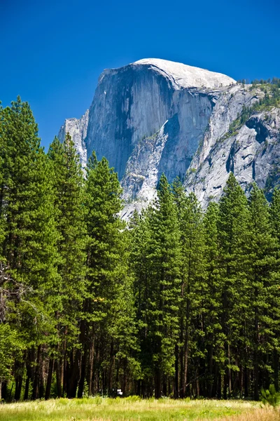Famous rock formation half Dome in the romantic valley of yosem — Stock Photo, Image