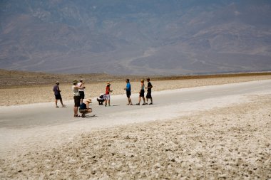 Badwater, ABD, mineraller ile karışık saltsee en derin noktası