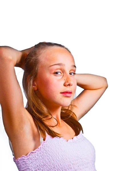 Aranyos fiatal tizenéves lány portréja — Stock Fotó
