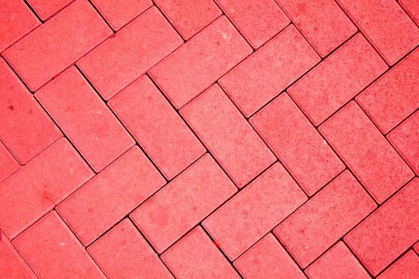 Padrão de pavimento feito com blocos de concreto fundido na cor vermelha — Fotografia de Stock