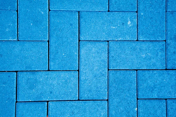 Patrón de pavimento hecho con bloques de hormigón fundido en color azul — Foto de Stock