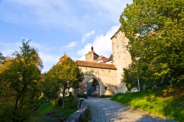 罗腾堡 ob der 泰伯，从中世纪时期著名古城 — 图库照片