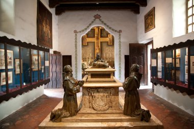 Inside the monastery of Carmel Mission in Monterrey clipart