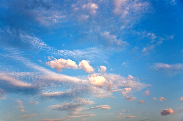 Beautiful sky with clouds in early morning at sunrise, fascinating structure
