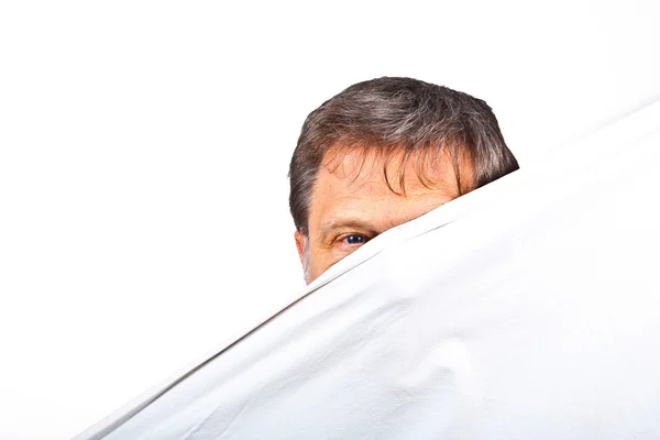 Face of man partially covered — Stock Photo, Image