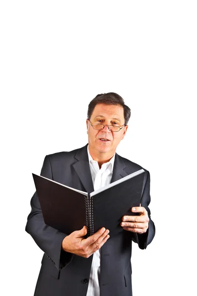 Affärsman som håller ett anförande — Stockfoto