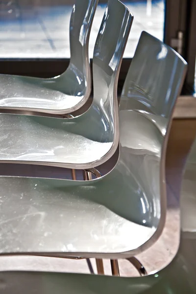 stock image Bar chair in early morning light at the Airport in hamburg