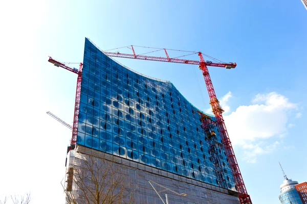 Construction site of the Elbphilharmonie in the port of Hamburg — Stock Photo, Image