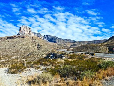 Beautiful scenic road in New Mexico in rocky landscape clipart