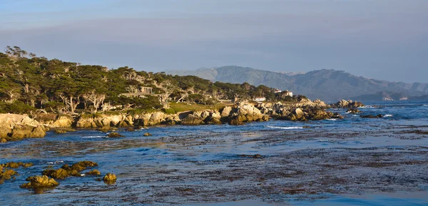 Linha costeira em Point Lobos em Sunset — Fotografia de Stock