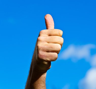 Thumbs up hand sign clipart