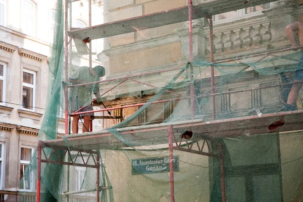 Façade des bâtiments du 19ème siècle à Vienne, chantier — Photo