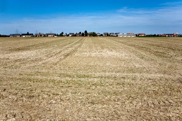 stock image New housing area in beautiful landscape near Frankfurt in Riedbe