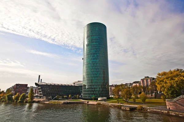 Panoráma Frankfurtu business centrum Německo — Stock fotografie