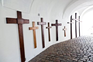 Andech Manastırı 'nda ölüler için haçlar.