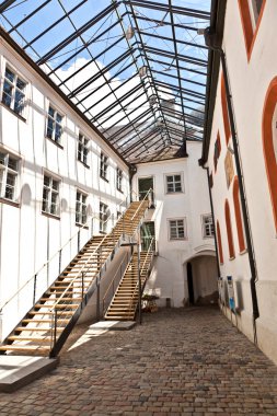 Modern part of famous cloister of Andechs clipart