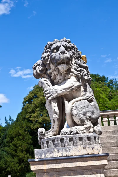 León en el parque de nymphenburg castillo, munich — Foto de Stock